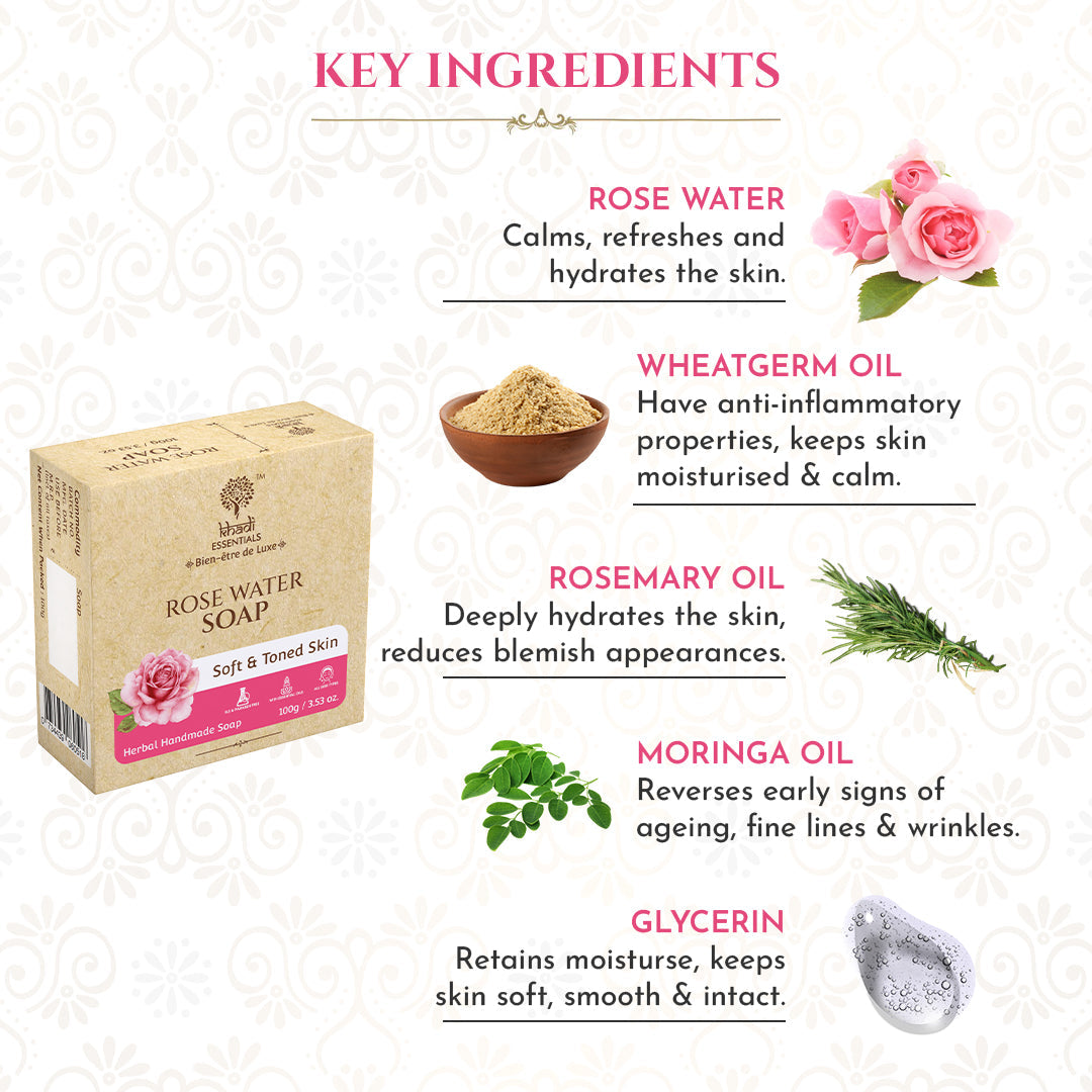 Rose Water Soap for Soft and Toned Skin