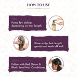 Hairfall Control In Two Steps- Red Onion And Black Seed Oil And Shampoo Combo