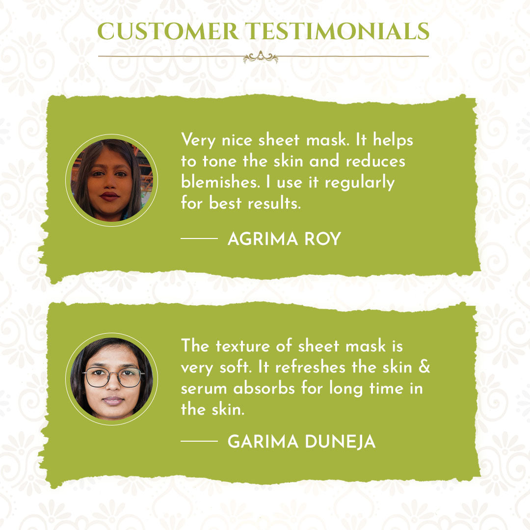 Papaya & Ferment Beans Ayurvedic Serum Sheet Mask For Oil & Pore Control (Pack Of 3)
