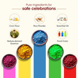 Holi Gulal Colours; Herbal Gulal â€“ Pink, Yellow, Red, Green, Blue; 100% Safe & Natural; Toxin-free; Skin-friendly & Non-irritant | (Pack of 5 X100gm)